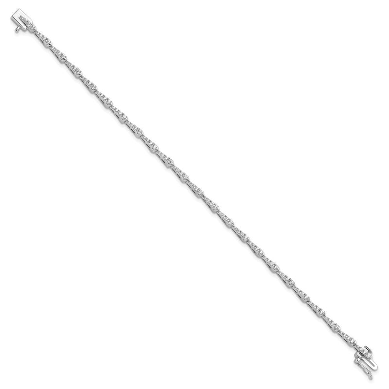 14K White Gold True Origin 1/2 Carat Lab Grown Diamond Vs D E F 7 Inch Fancy Bracelet