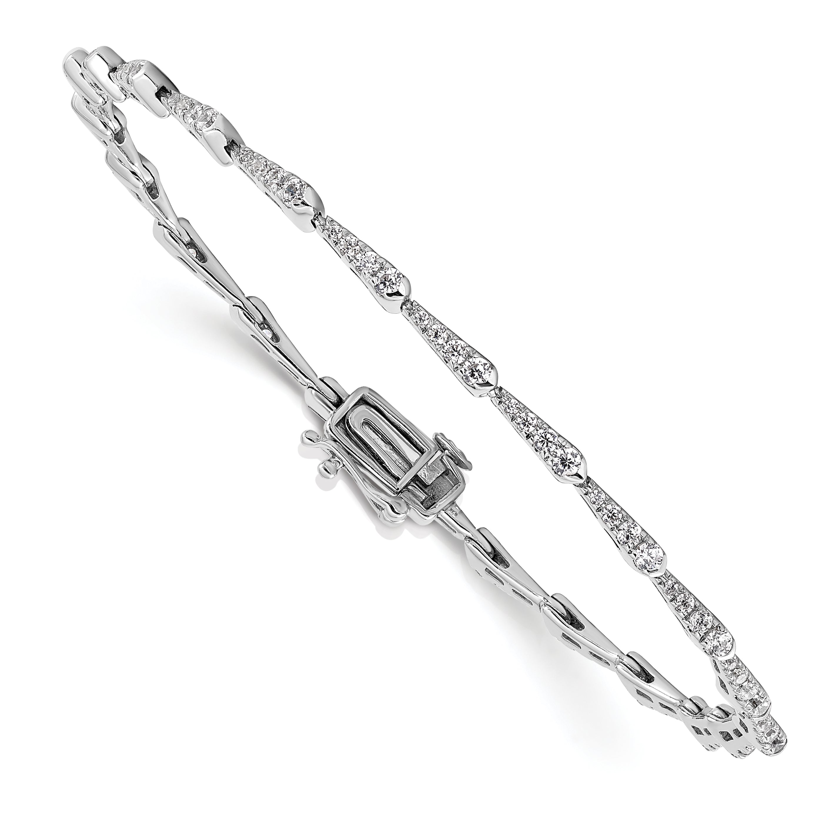 14K White Gold True Origin 1/2 Carat Lab Grown Diamond Vs D E F 7 Inch Fancy Bracelet