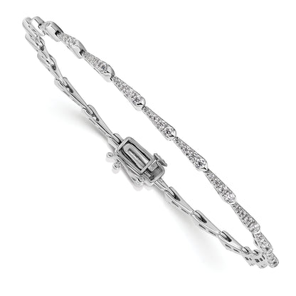 14K White Gold True Origin 1/2 Carat Lab Grown Diamond Vs D E F 7 Inch Fancy Bracelet