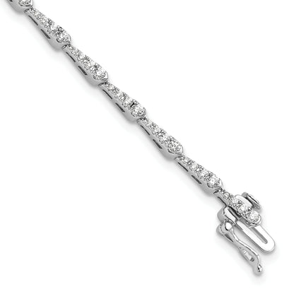 14K White Gold True Origin 1/2 Carat Lab Grown Diamond Vs D E F 7 Inch Fancy Bracelet