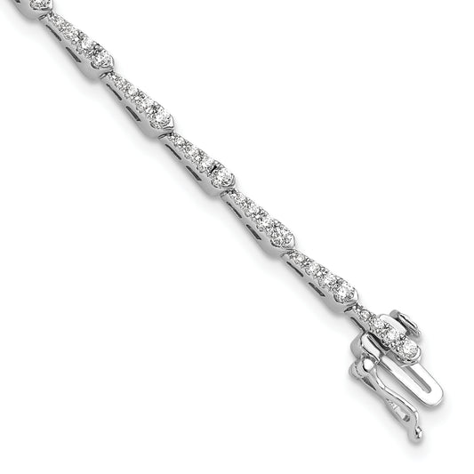 14K White Gold True Origin 1/2 Carat Lab Grown Diamond Vs D E F 7 Inch Fancy Bracelet