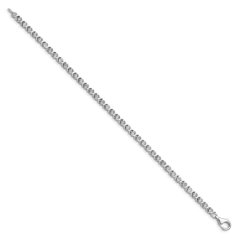 14k White Gold 1/4 Ct. Lab Grown Diamond VS/SI+ G+ 7 inch Fancy Tennis Bracelet