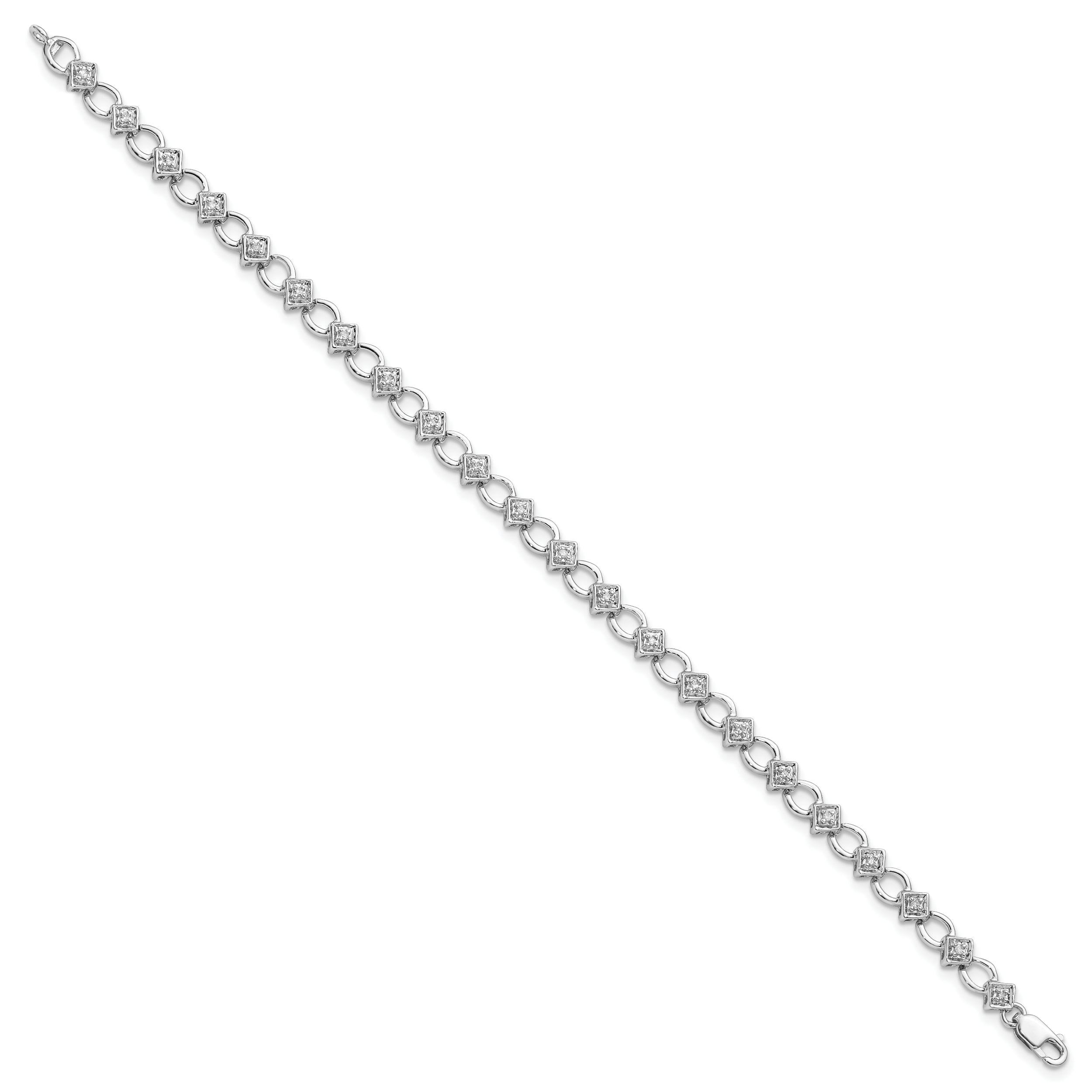 14k White Gold 1/6 Ct. Lab Grown Diamond VS/SI+ G+ 7 inch Bracelet