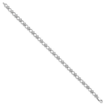 14k White Gold 1/6 Ct. Lab Grown Diamond VS/SI+ G+ 7 inch Bracelet