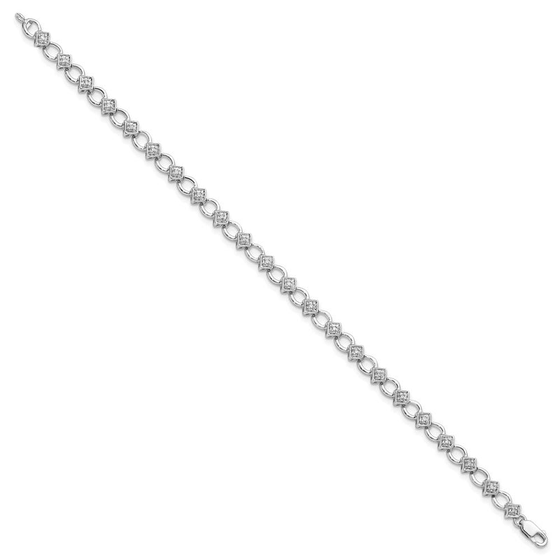 14k White Gold 1/6 Ct. Lab Grown Diamond VS/SI+ G+ 7 inch Bracelet