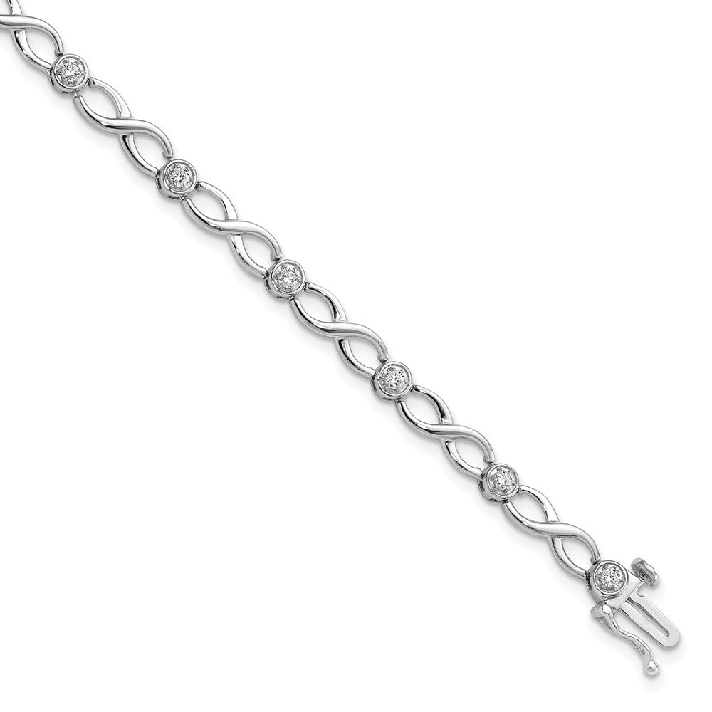 14k White Gold 1/2 Ct. Lab Grown Diamond VS/SI+ G+ 7.25 inch Infinity Bracelet