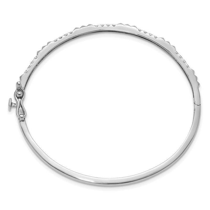 14K White Gold True Origin 1/2 Carat Lab Grown Diamond Vs D E F 6.75 Inch Bangle