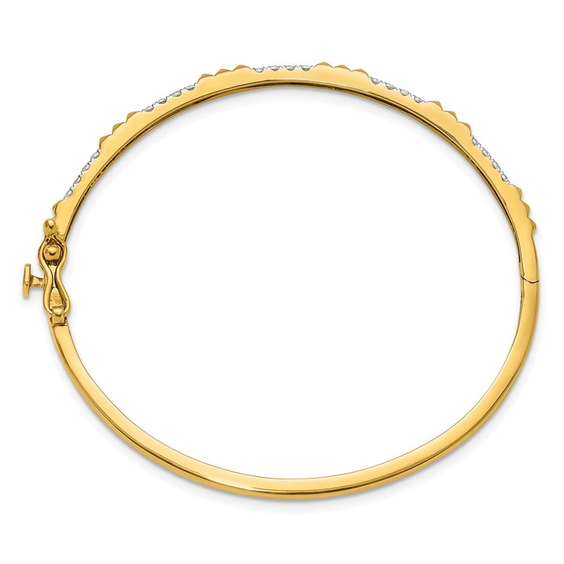 14K Yellow Gold True Origin 1/2 Carat Lab Grown Diamond Vs D E F 6.75 Inch Bangle