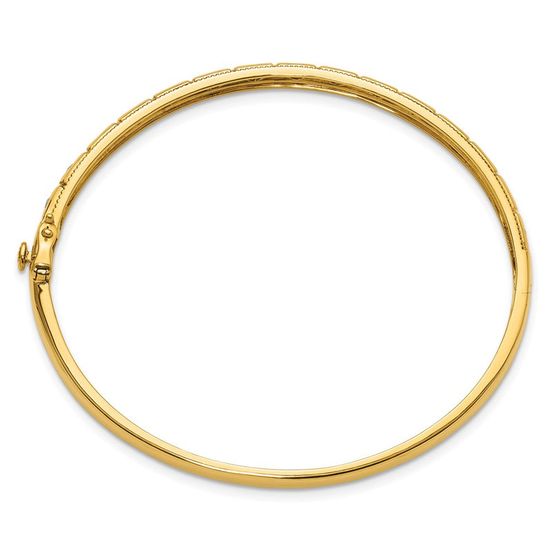 14K Yellow Gold True Origin 1/2 Carat Lab Grown Diamond Vs D E F 6.75 Inch Bangle