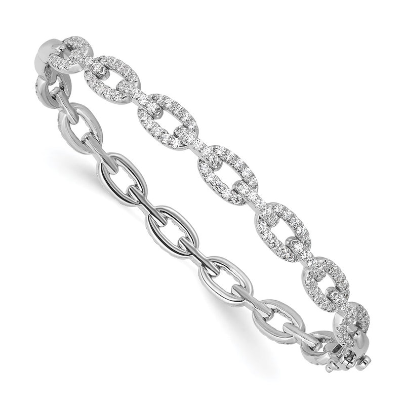 14K White Gold True Origin 2 1/6 Carat Lab Grown Diamond Vs Def 7 Inch Link Bangle