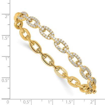 14K Yellow Gold True Origin 2 1/6 Carat Lab Grown Diamond Vs D E F 7 Inch Link Bangle