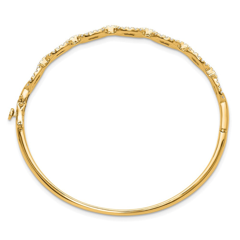 14K Yellow Gold True Origin 2 1/6 Carat Lab Grown Diamond Vs D E F 6.75 Inch Fancy Link Bangle
