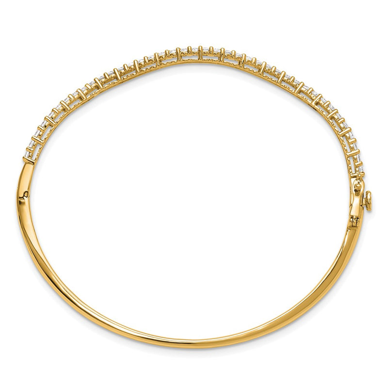 14K Yellow Gold True Origin 1 Carat Lab Grown Diamond Vs D E F 6.25 Inch Fancy Wavy Bangle