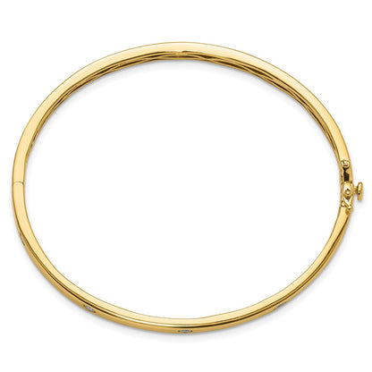 14K Yellow Gold True Origin 3/4 Carat Lab Grown Diamond Vs D E F 6.75 Inch Bangle
