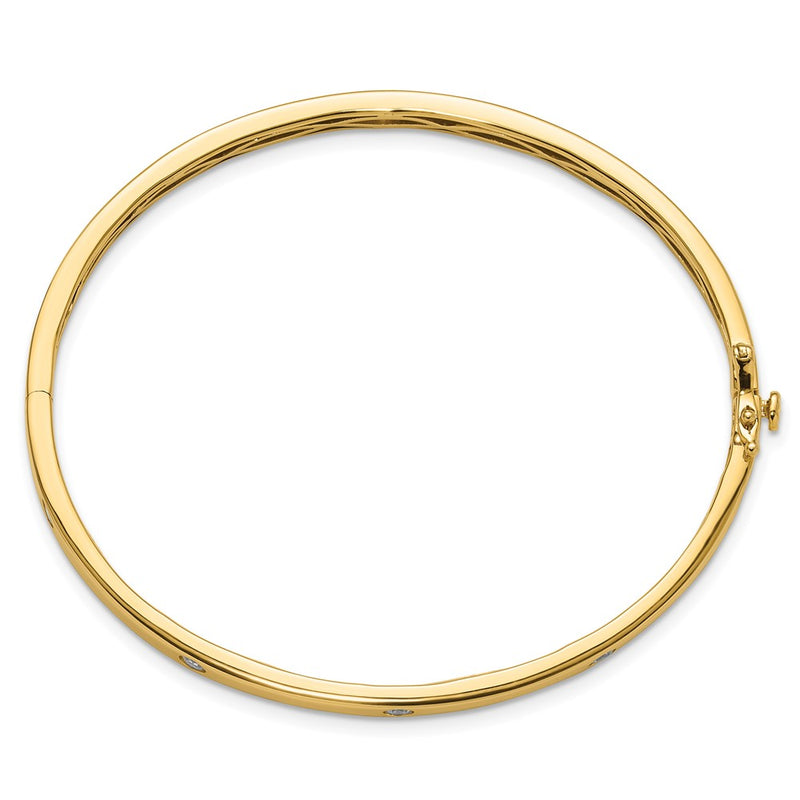 14K Yellow Gold True Origin 3/4 Carat Lab Grown Diamond Vs D E F 6.75 Inch Bangle