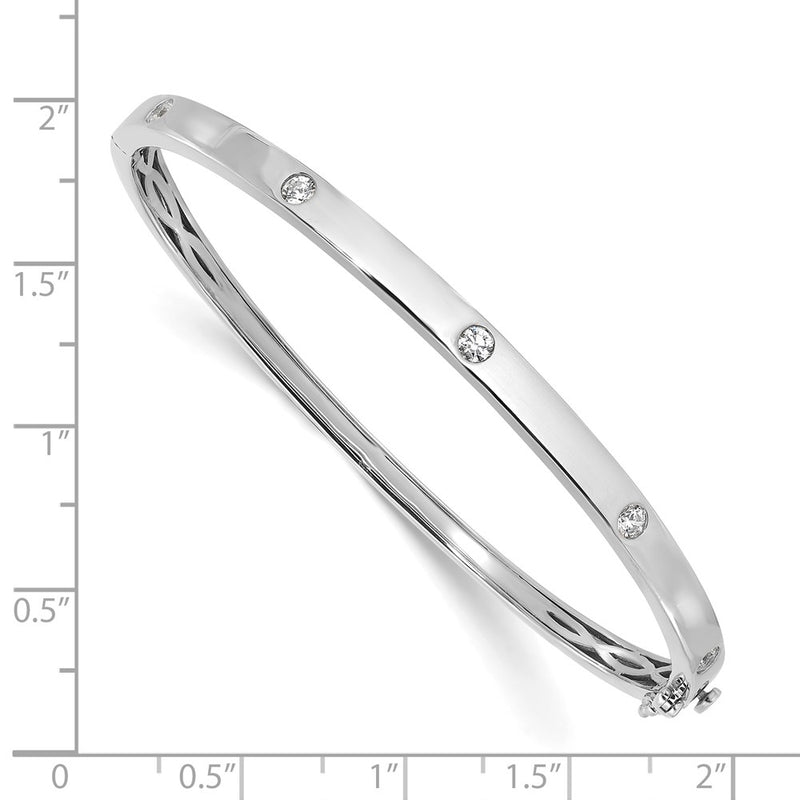 14K White Gold True Origin 3/4 Carat Lab Grown Diamond Vs D E F 6.75 Inch Bangle
