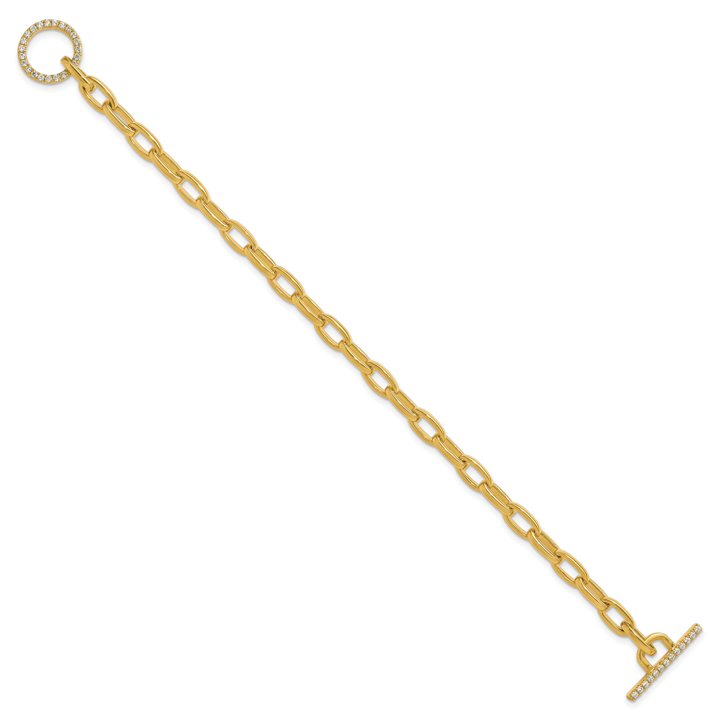 14K Yellow Gold True Origin 1/3 Carat Lab Grown Diamond Vs D E F 7 Inch Toggle Bracelet
