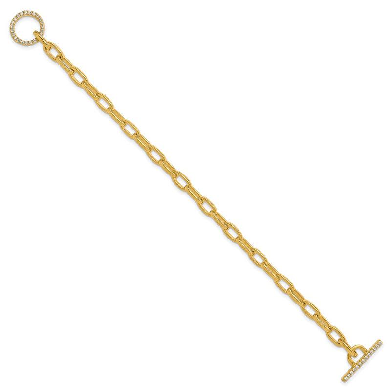 14K Yellow Gold True Origin 1/3 Carat Lab Grown Diamond Vs D E F 7 Inch Toggle Bracelet