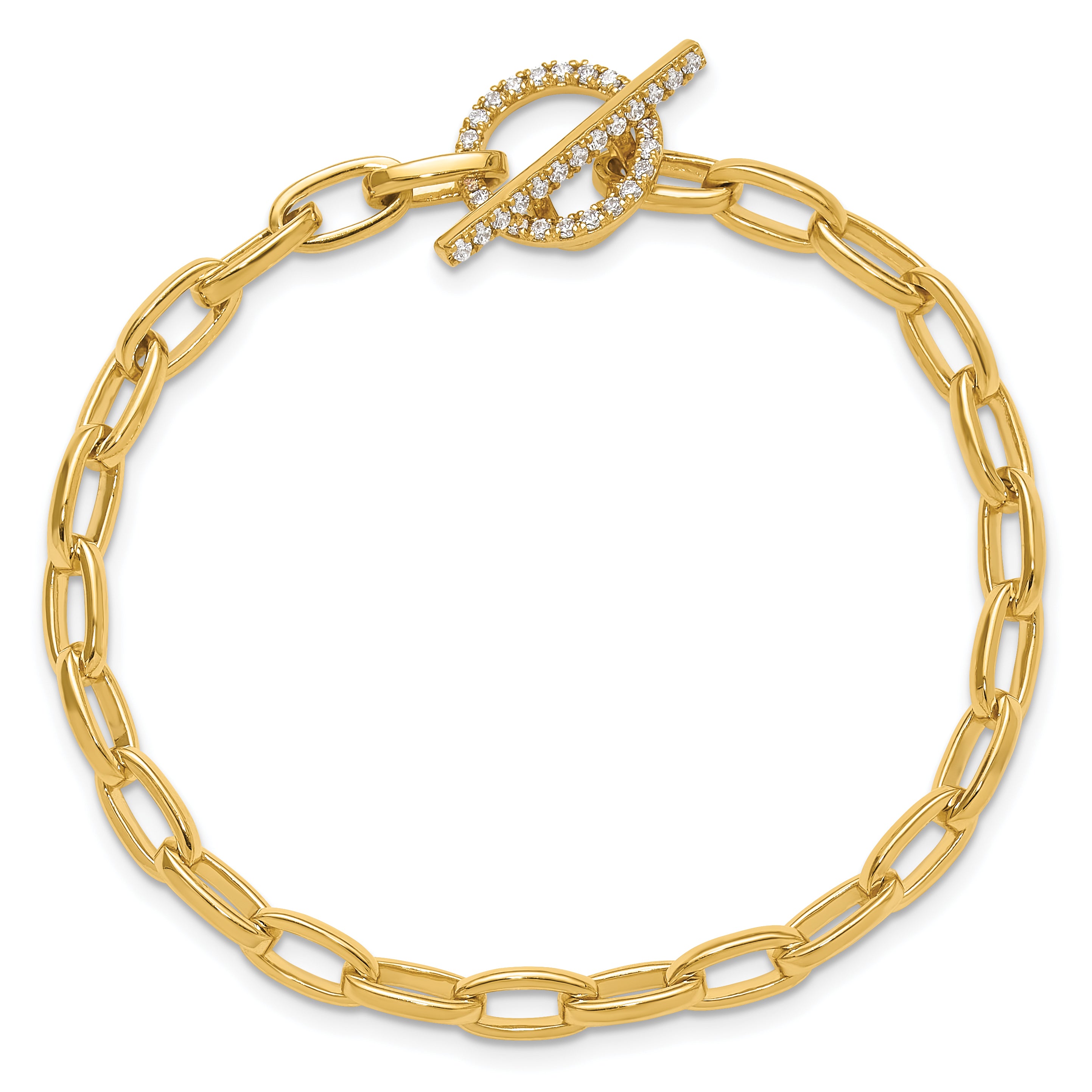 14K Yellow Gold True Origin 1/3 Carat Lab Grown Diamond Vs D E F 7 Inch Toggle Bracelet