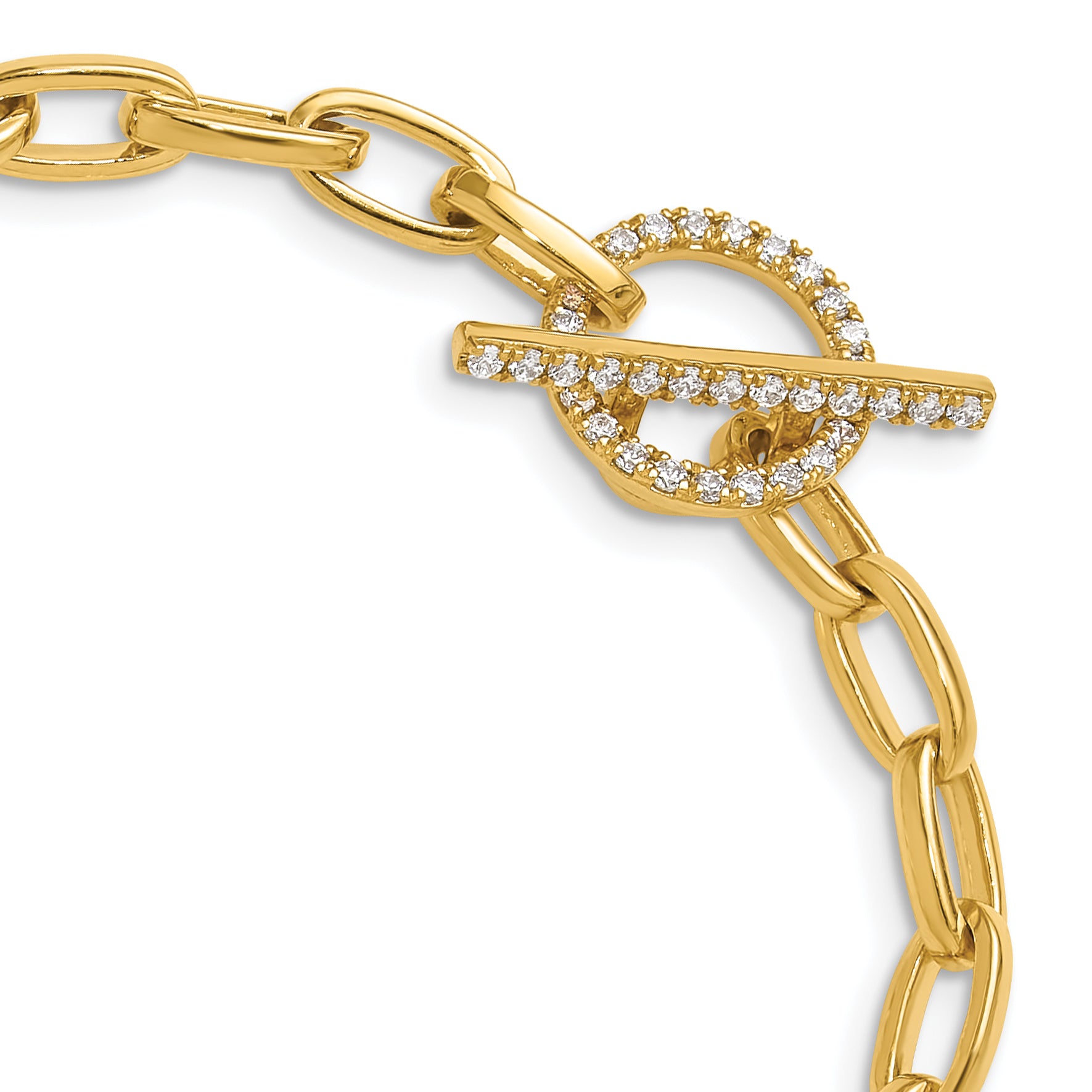 14K Yellow Gold True Origin 1/3 Carat Lab Grown Diamond Vs D E F 7 Inch Toggle Bracelet