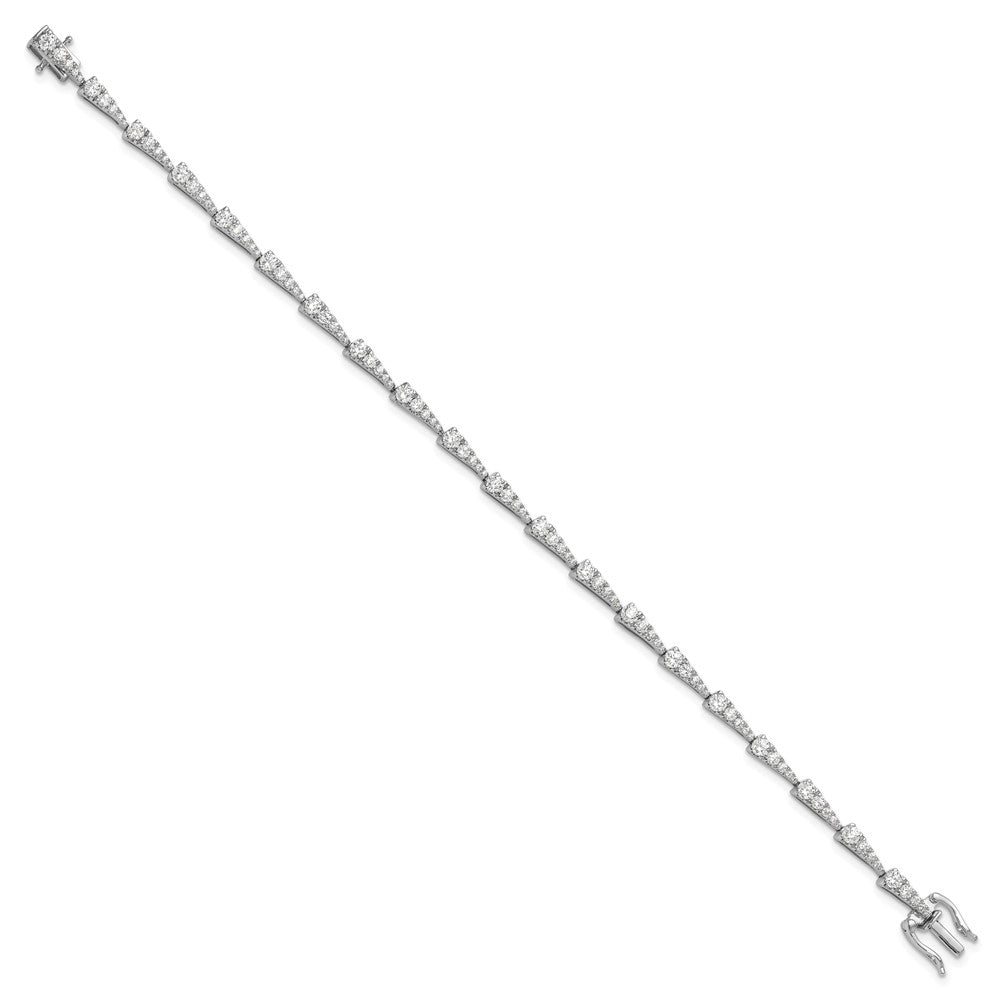 14K White Gold True Origin 2 1/5 Carat Lab Grown Diamond Vs D E F 7 Inch Fancy Bracelet
