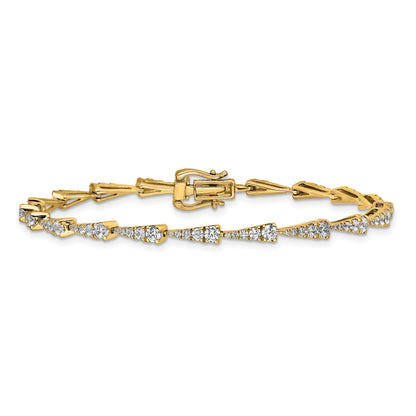 14K Yellow Gold True Origin 2 1/5 Carat Lab Grown Diamond Vs D E F 7 Inch Fancy Bracelet