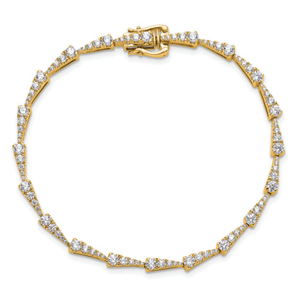 14K Yellow Gold True Origin 2 1/5 Carat Lab Grown Diamond Vs D E F 7 Inch Fancy Bracelet