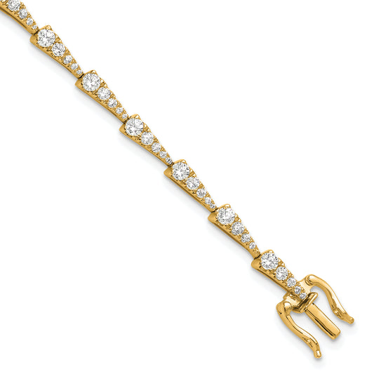 14K Yellow Gold True Origin 2 1/5 Carat Lab Grown Diamond Vs D E F 7 Inch Fancy Bracelet