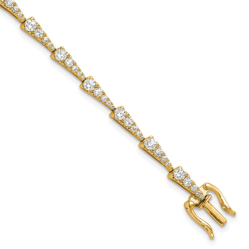 14K Yellow Gold True Origin 2 1/5 Carat Lab Grown Diamond Vs D E F 7 Inch Fancy Bracelet