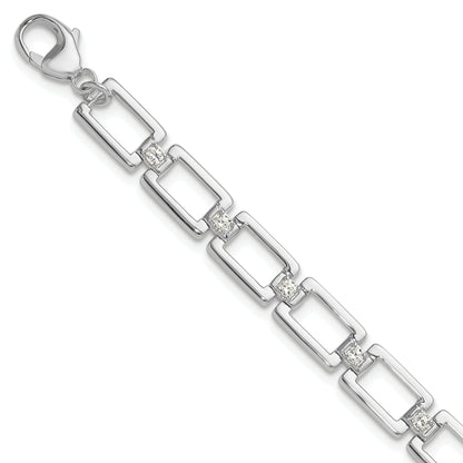 14K White Gold True Origin 1/2 Carat Lab Grown Diamond Vs Def 7 Inch Fancy Link Bracelet