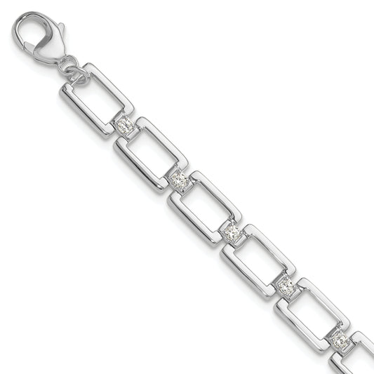 14K White Gold True Origin 1/2 Carat Lab Grown Diamond Vs Def 7 Inch Fancy Link Bracelet