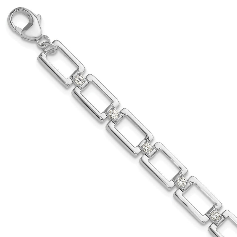 14K White Gold True Origin 1/2 Carat Lab Grown Diamond Vs Def 7 Inch Fancy Link Bracelet