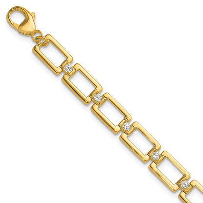 14K Yellow Gold True Origin 1/2 Carat Lab Grown Diamond Vs Def 7 Inch Fancy Link Bracelet