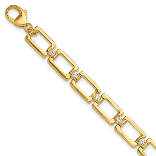 14K Yellow Gold True Origin 1/2 Carat Lab Grown Diamond Vs Def 7 Inch Fancy Link Bracelet