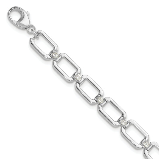 14K White Gold True Origin 1/2 Carat Lab Grown Diamond Vs Def 7 Inch Fancy Link Bracelet
