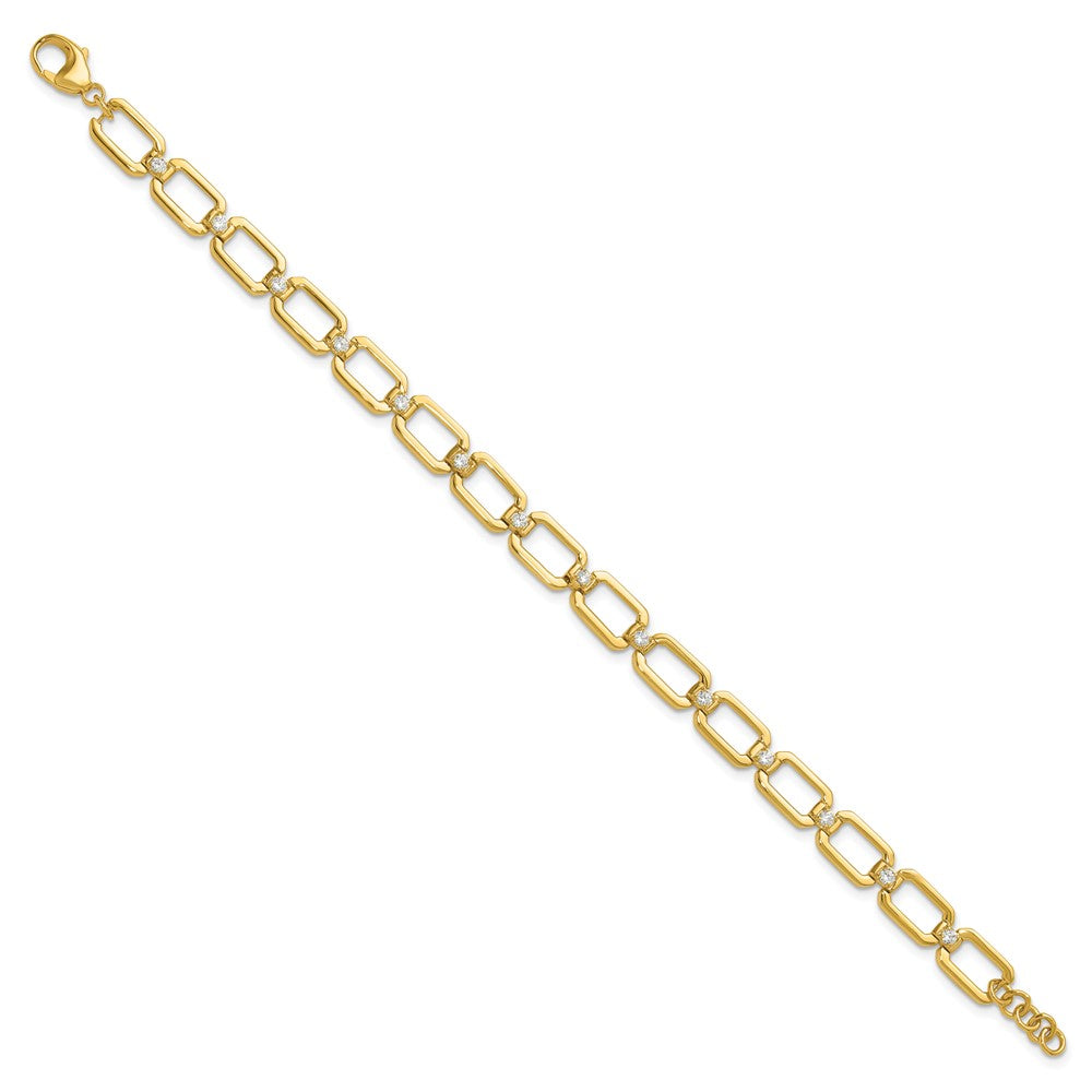 14K Yellow Gold True Origin 1/2 Carat Lab Grown Diamond Vs Def 7 Inch Fancy Link Bracelet