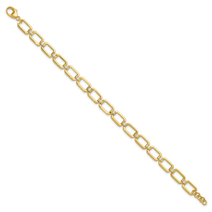 14K Yellow Gold True Origin 1/2 Carat Lab Grown Diamond Vs Def 7 Inch Fancy Link Bracelet
