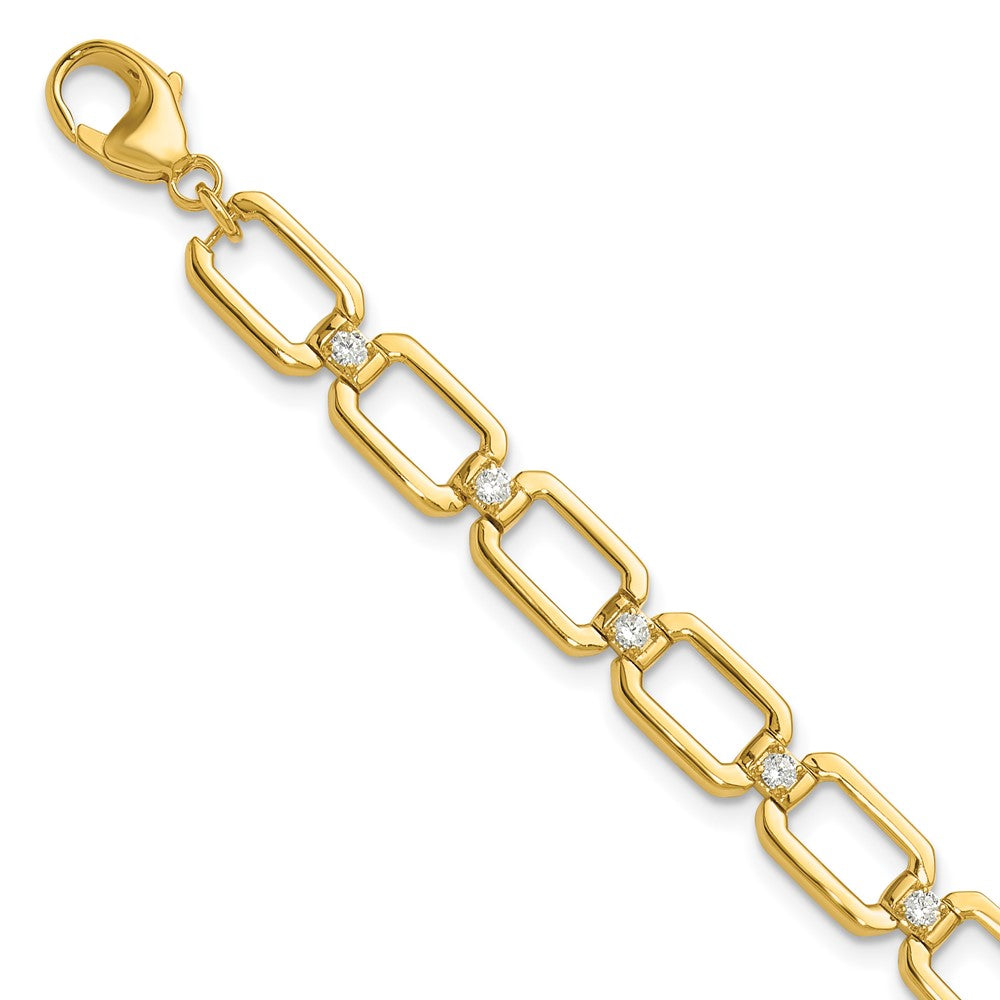 14K Yellow Gold True Origin 1/2 Carat Lab Grown Diamond Vs Def 7 Inch Fancy Link Bracelet
