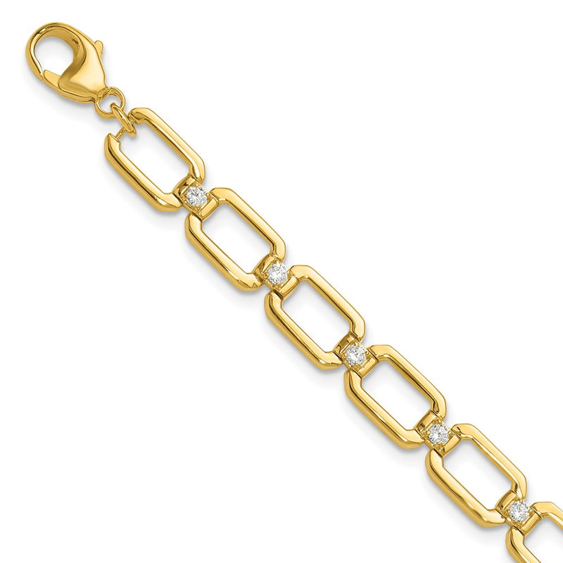 14K Yellow Gold True Origin 1/2 Carat Lab Grown Diamond Vs Def 7 Inch Fancy Link Bracelet