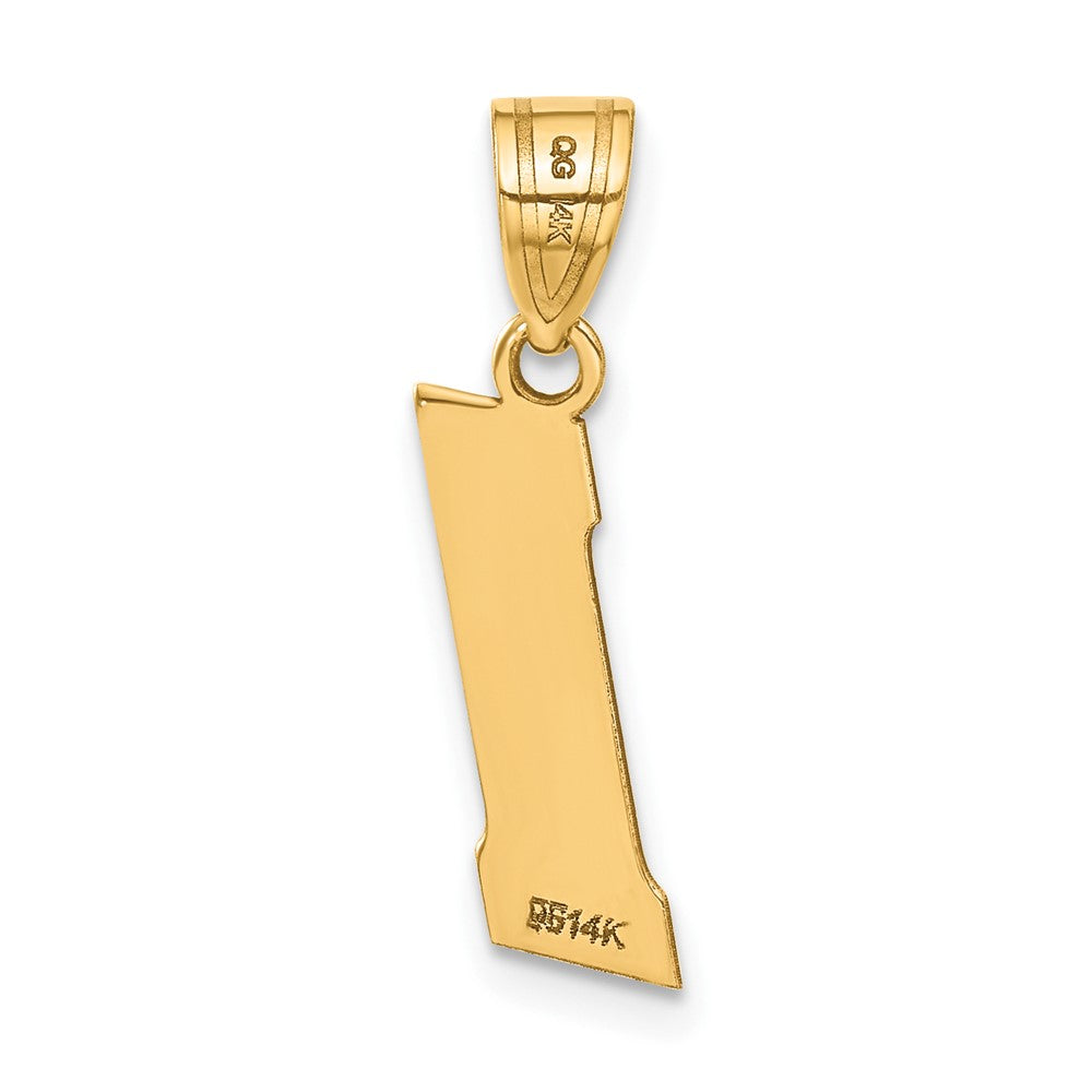 14K Yellow Gold Polished Block Number 1 Pendant