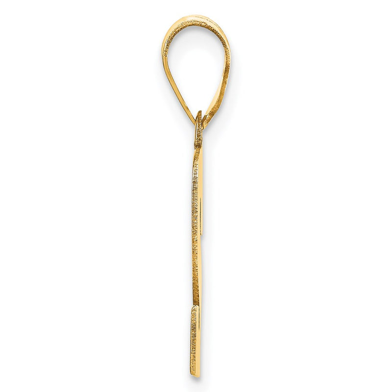 14K Yellow Gold Polished Block Number 2 Pendant