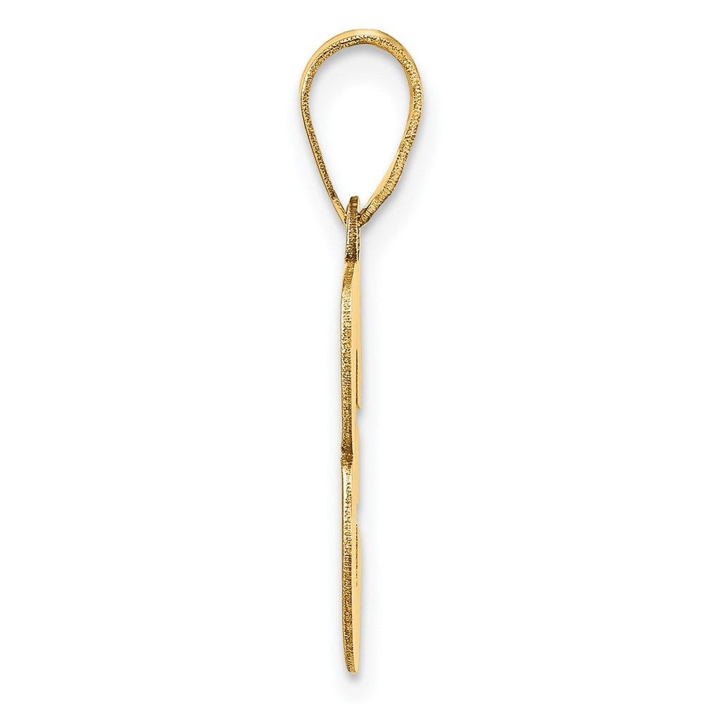 14K Yellow Gold Polished Block Number 3 Pendant