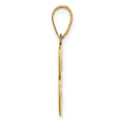 14K Yellow Gold Polished Block Number 3 Pendant