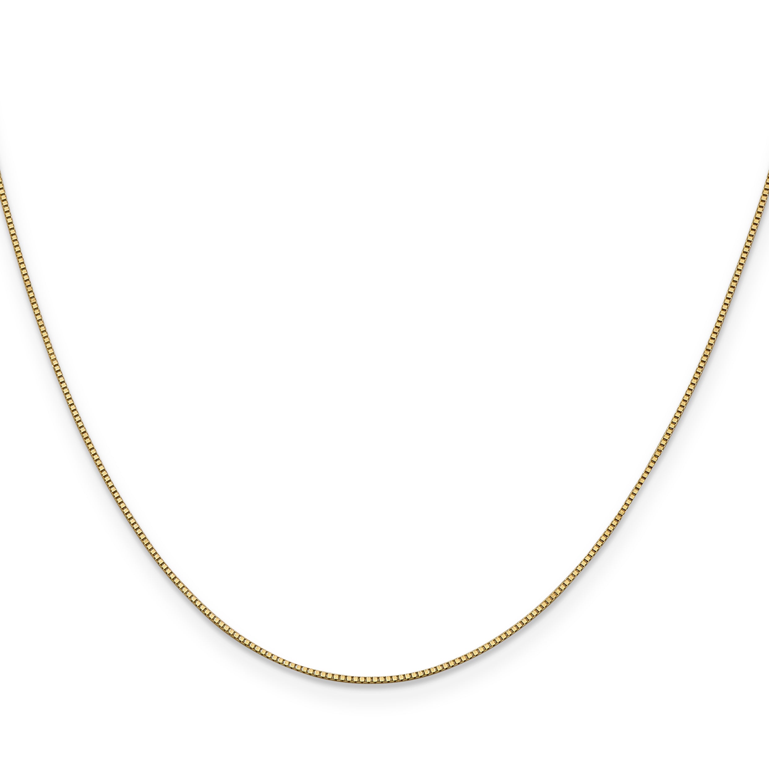 14K Yellow Gold 14 Inch .7mm Box With Lobster Clasp Chain