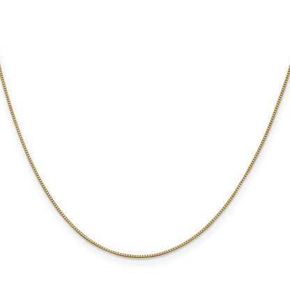 14K Yellow Gold 14 Inch .7mm Box With Lobster Clasp Chain