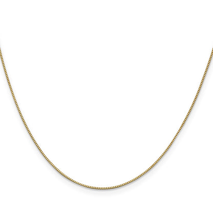 14K Yellow Gold .7mm Box With Lobster Clasp Chain Children's Necklace