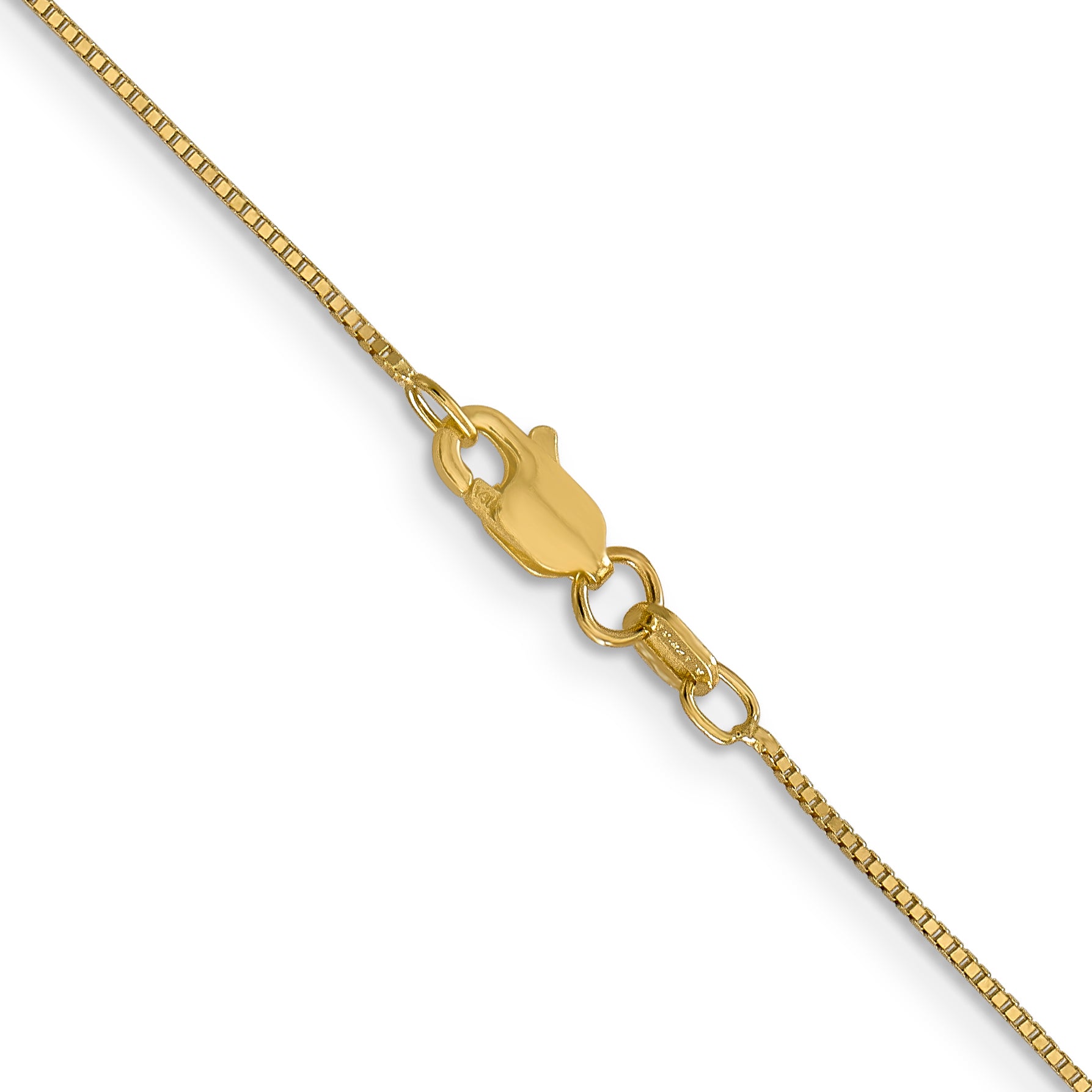 14K Yellow Gold 14 Inch .7mm Box With Lobster Clasp Chain