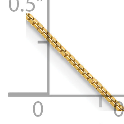 14K Yellow Gold 14 Inch .7mm Box With Lobster Clasp Chain