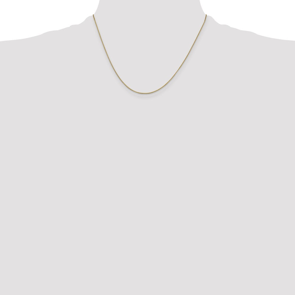 14K Yellow Gold .7mm Box With Lobster Clasp Chain Necklace