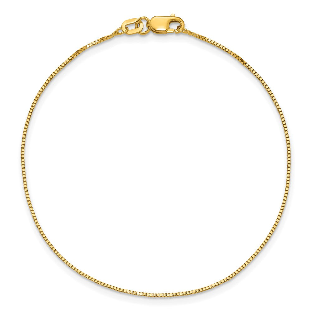 14K Yellow Gold .7mm Box With Lobster Clasp Chain Bracelet